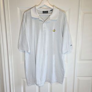 Masters Collection Augusta Golf Polo Shirt - White Green Men's XL
